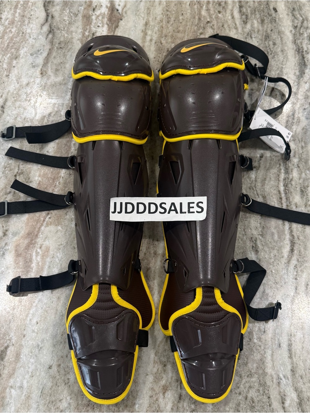 Nike Diamond Elite Baseball Catchers Leg Guards Size 16'' San Diego Padres NWT